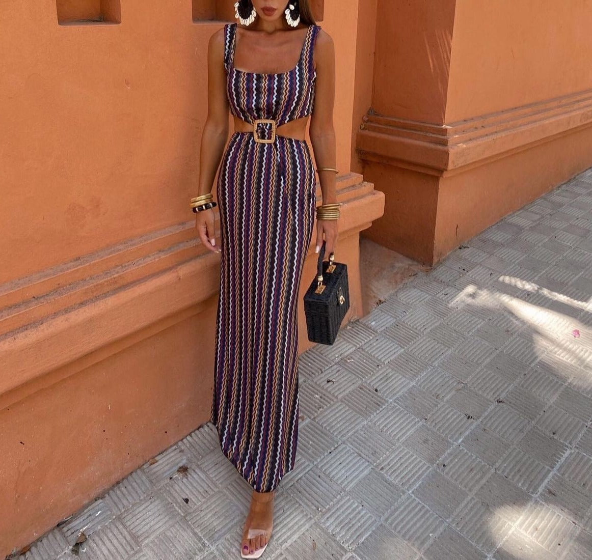 ARNE - Farverig kjole i zigzag-mønster