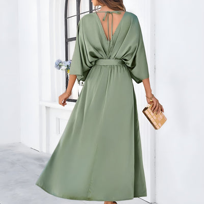 OPHELIA - Flydende kjole med taljebånd